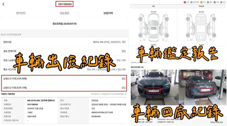 韓規BMW G15 M8 Gran Coupe Competition外匯車車況、鑑定報告、回廠紀錄。