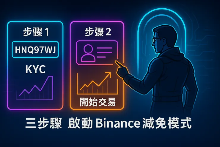 使用幣安邀請碼 HNQ96W7J,三步驟完成註冊與 KYC,快速開啟交易手續費減免機制。
