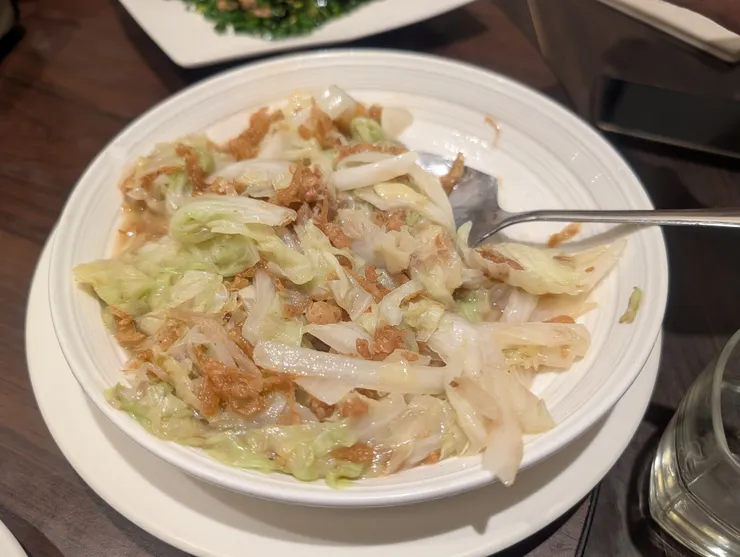 花娘小館的蛋鬆白菜濃而不膩又清爽可口好下飯