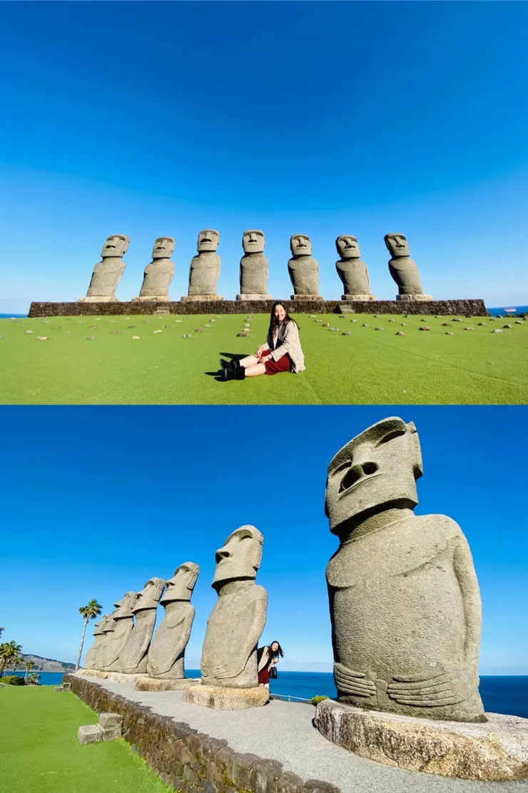 想要輕鬆跟復活節島石像拍照，來到九州宮崎的日南太陽花園，就能快速滿足你的願望！