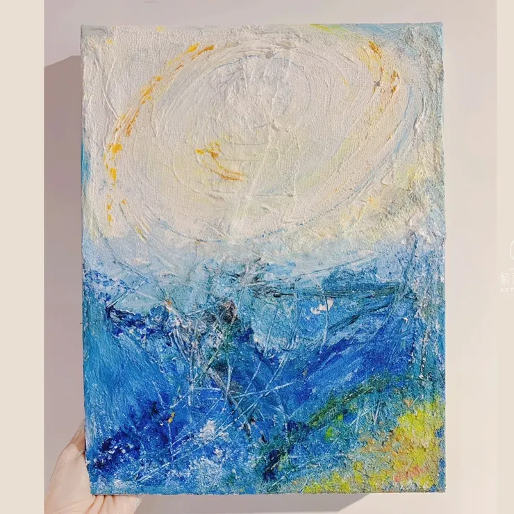 抽象畫創作 - 藍色 (繪畫時間：2hr)