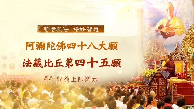 龍德上師：阿彌陀佛四十八大願  法藏比丘第四十五願「普等三昧願」