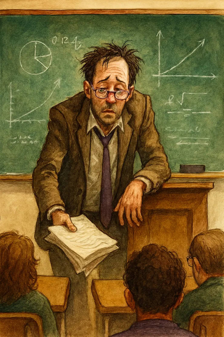 在目前雙語政策的量化考核下，迫使初級師資將大量精力投注在語言轉換上。由 ChatGPT 生成。