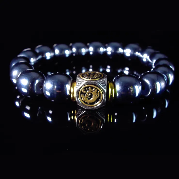 S925銀四方神獸與太赫茲能量石：神獸戰魂太赫動能 男士手鍊