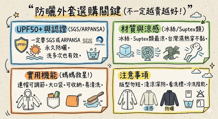 挑選防曬外套的重點跟應注意的地方
