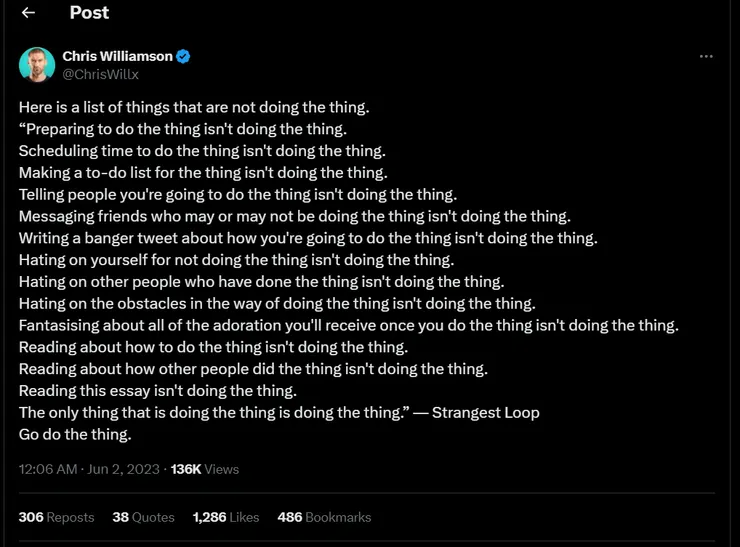 Post of @ChrisWillx at 12:06 AM · Jun 2, 2023 on X (Screen shot from X.com)