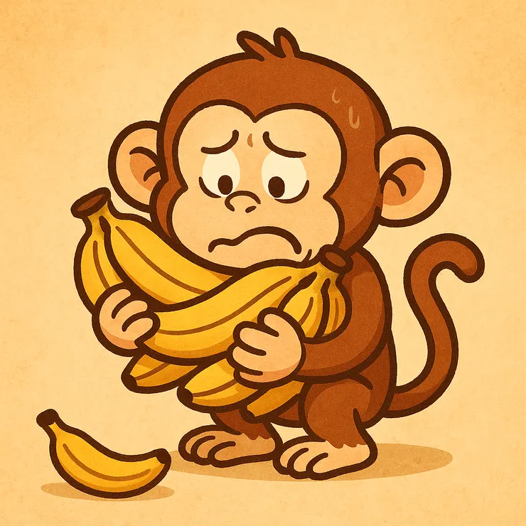 你確定要為了要撿掉下去那一根,讓滿手的香蕉掉滿地嗎?