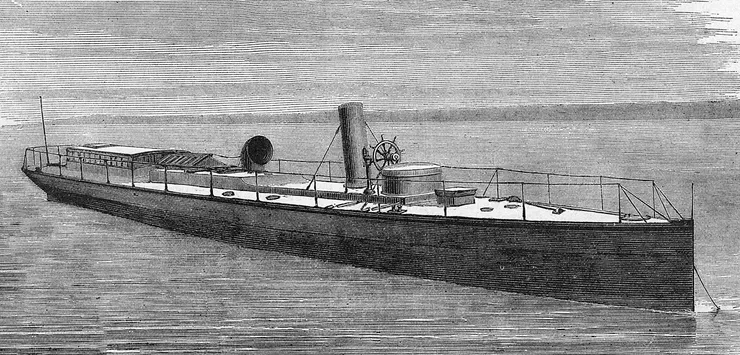 皇家海軍閃電號，興建於1876年的第一艘現代魚雷艇。