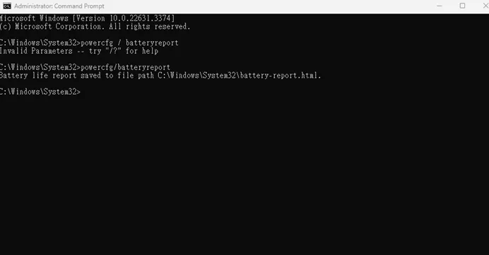 在命令提示字元輸入指令