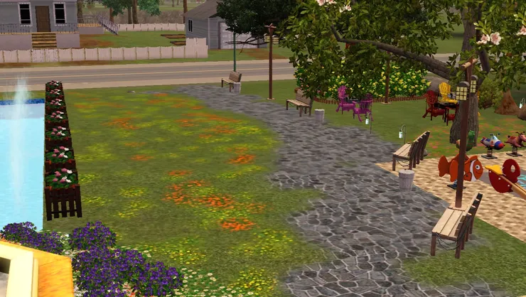 請愛護花朵不要踐踏，走路請走石路。