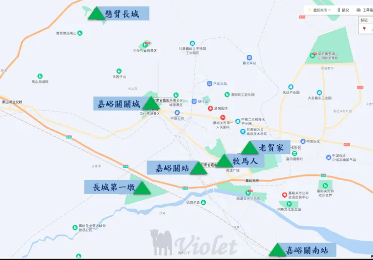 嘉峪關景點導覽地圖