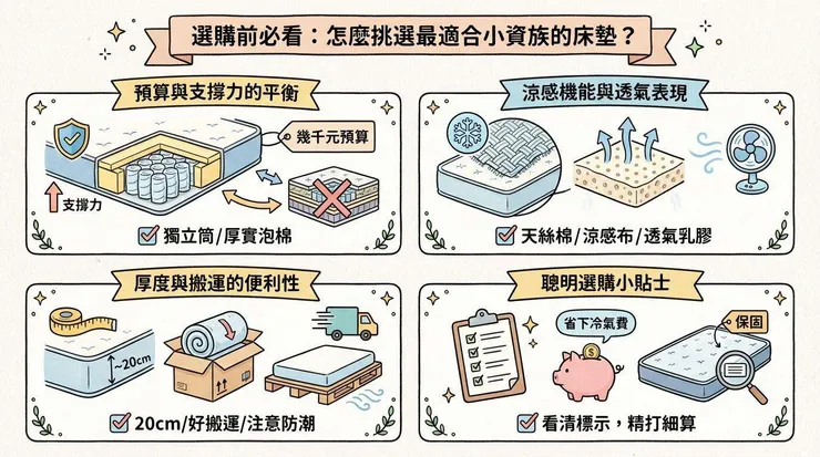 選購前必看：怎麼挑選最適合小資族的床墊？