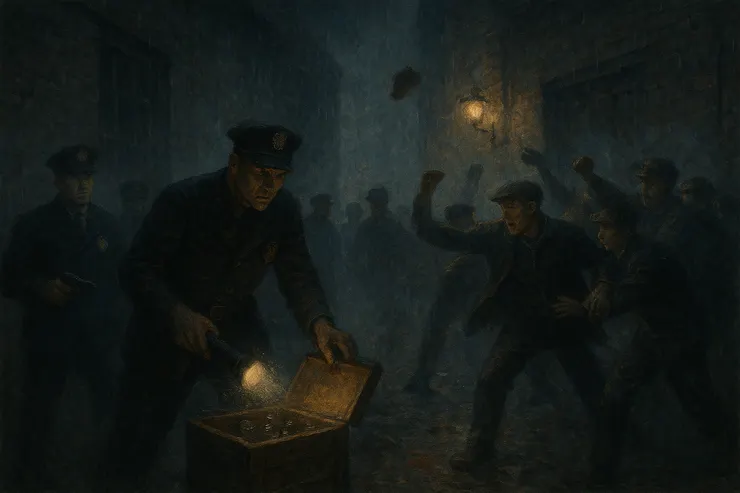 禁酒局的警探及其相關的巡查人員,時常會與民眾爆發衝突。〈本插圖示意圖由AI協助生成。〉