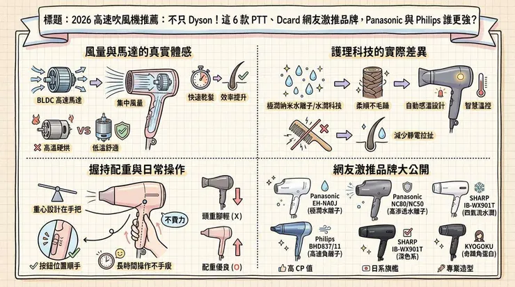 2026 高速吹風機推薦：不只 Dyson！這 6 款 PTT、Dcard 網友激推品牌