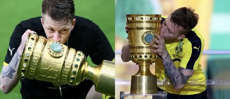 Marco Reus 分別在2017年及2021年捧起德國盃