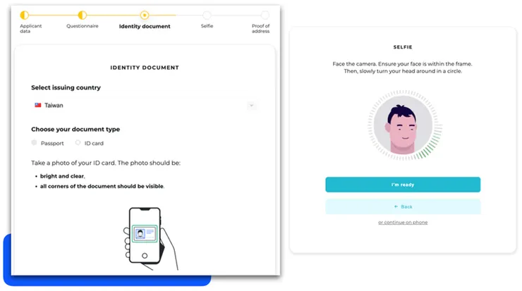 上傳身份證明文件以及自拍