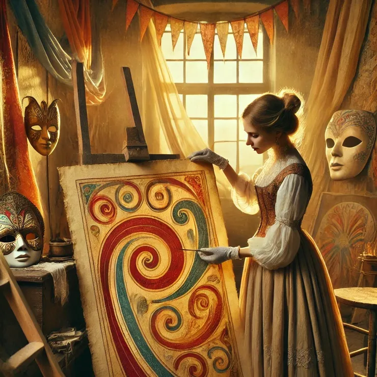 She had always believed that forgotten art carried voices of its makers and witnesses. Kneeling closer, she traced the swirl of red, her fingers brushing just above its painted texture.