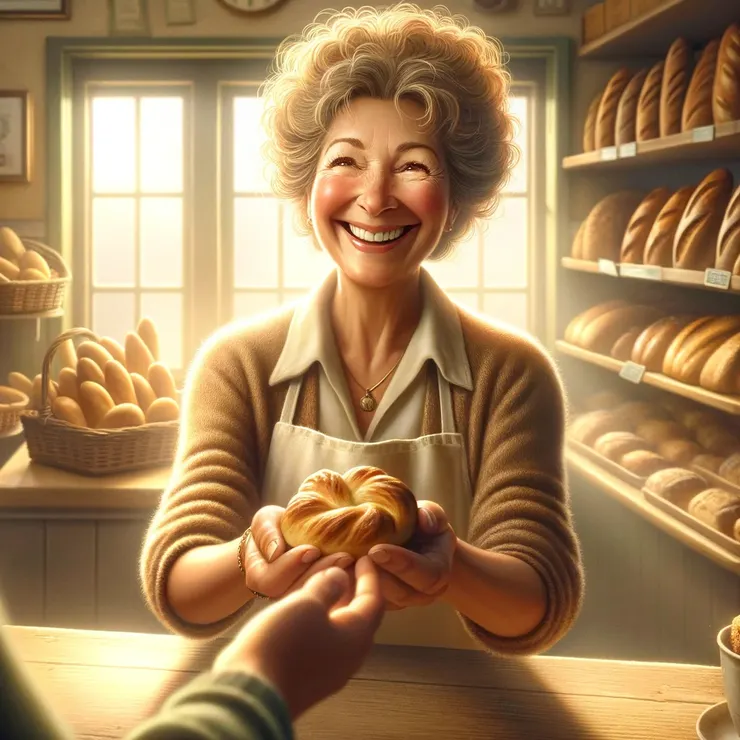 Jane's hands moved with the grace of a dancer, her fingers dusted with flour, as she arranged the pastries in the display.