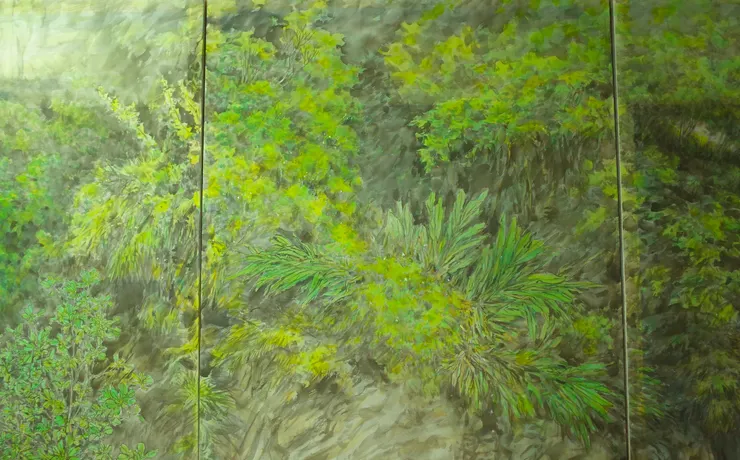 〈欣蓁涓流〉局部-月桃花、藤蔓