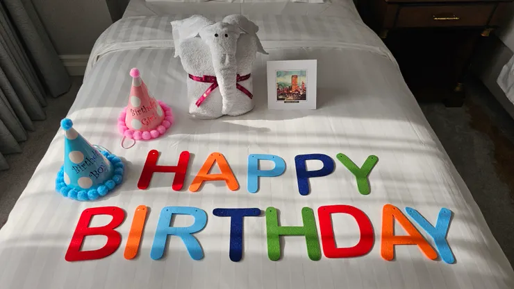 高雄漢來大飯店生日壽星住房專案的房間布置!