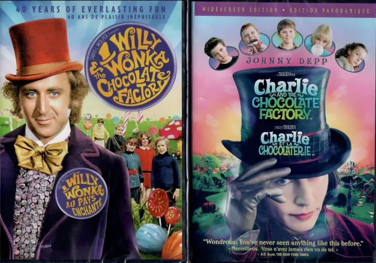 歡樂糖果屋Willy Wonka & the Chocolate Factory 1971;巧克力冒險工廠Charlie and the Chocolate Factory 2005
