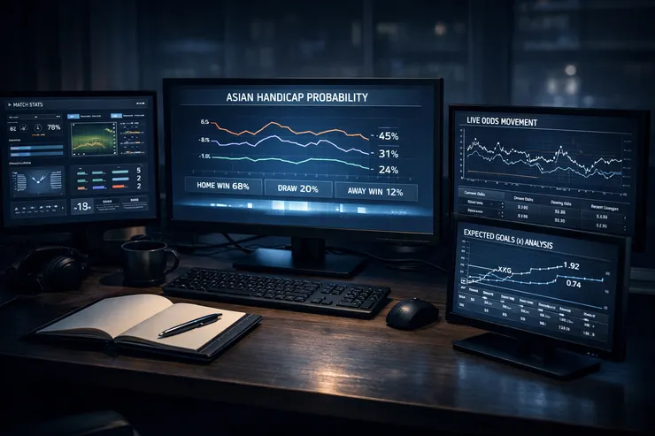 深耕足彩分析八年的職人視角：在 2026 世界盃開踢前，我們在深夜的數據站中，透過亞盤（Asian Handicap）模型拆解莊家的誘盤行為。每一道賠率曲線的波動，都是市場心理與數據邏輯的博弈。這裡不預測神蹟，我們只解讀盤面真相。