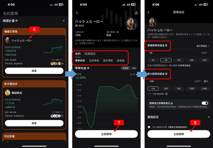 BTCC 合約跟單教學 立即跟單