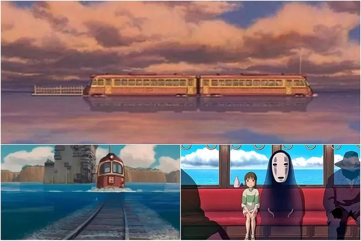宮崎駿動畫《神隱少女》中「水上列車」場景