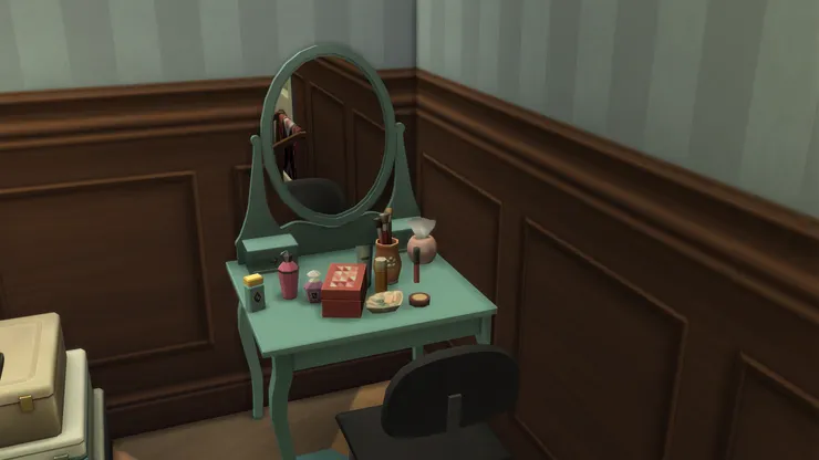 像珠寶一樣的化妝品當然要配上一張美美的梳妝桌。