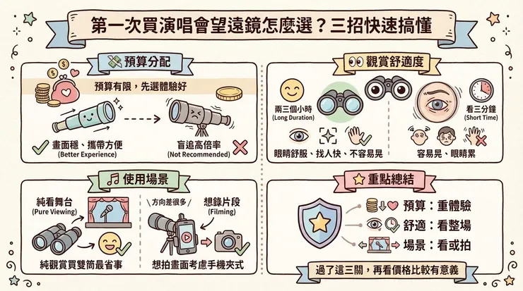第一次買演唱會望遠鏡怎麼選？三招快速搞懂