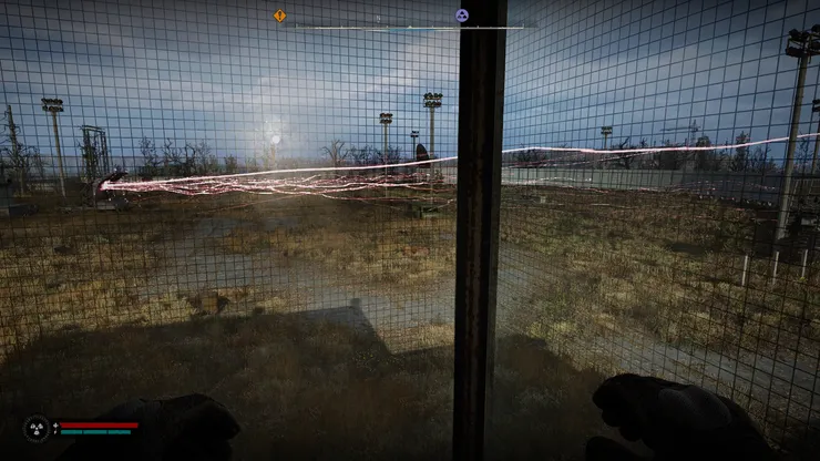 在場地打開心靈裝置後從監控看到的樣子，他會持續打出這樣的電。