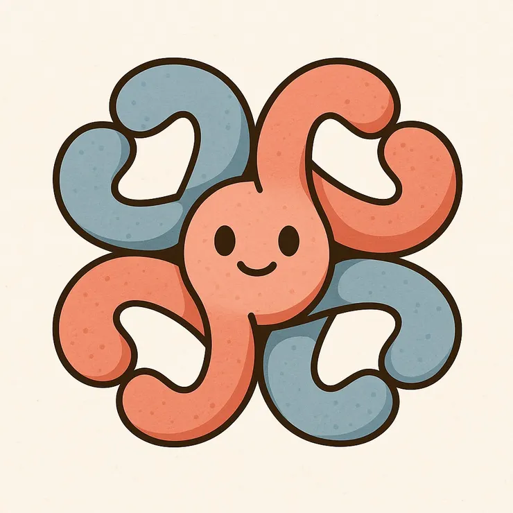 血紅素的四條globin鏈示意圖