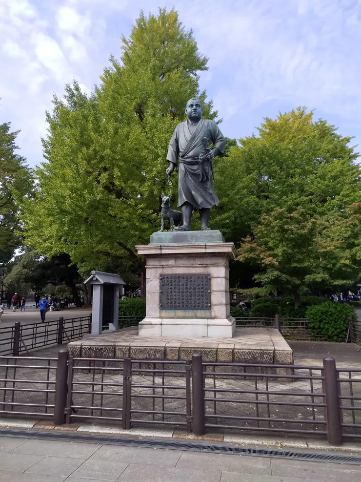 上野公園地標，西鄉隆盛與愛犬的雕像