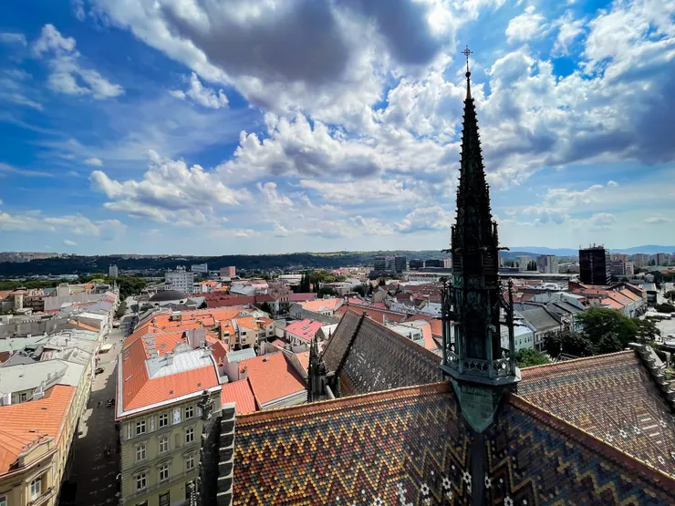 kosice 鳥瞰，攝於聖伊莉莎白教堂塔樓，19/ 07/ 2024.