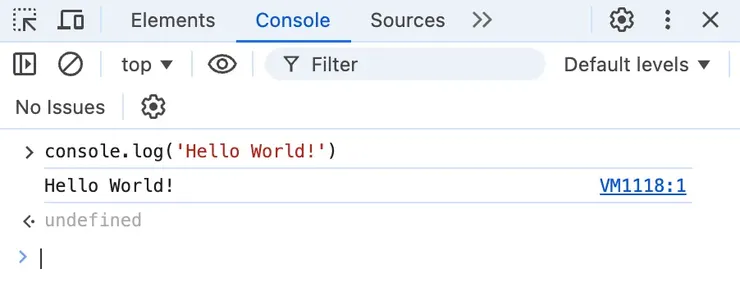 可以看見Console成功出現Hello World!這行字了。