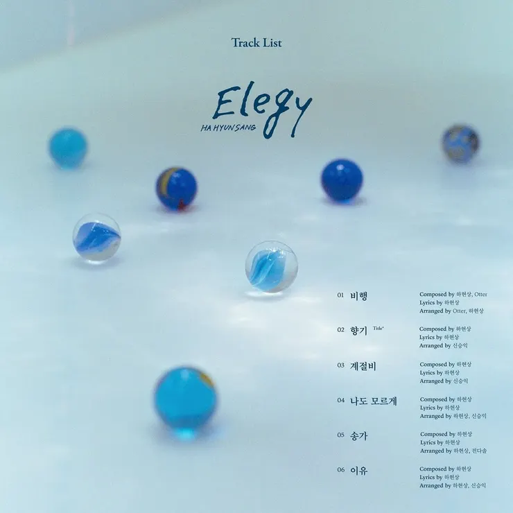 夏賢尚《Elegy》曲目表。圖片來源：夏賢尚 Instagram