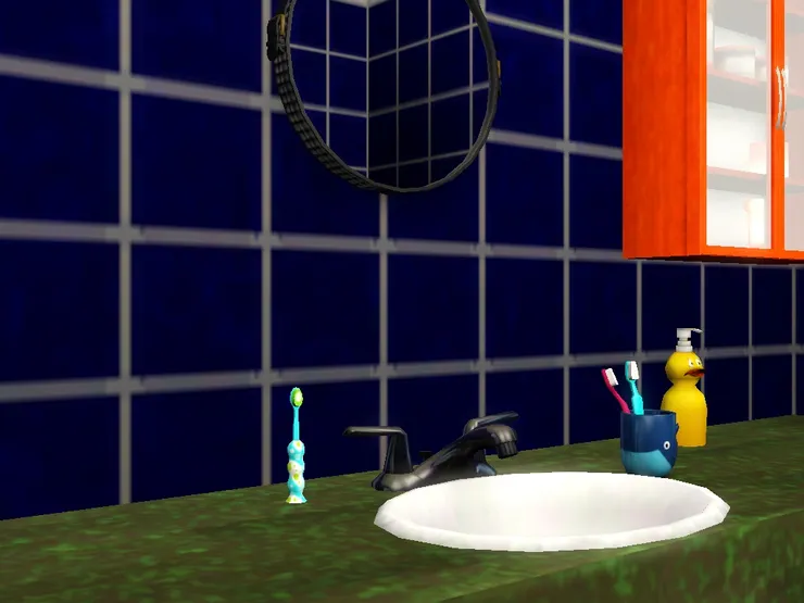 洗手間當然要鋪磁磚。另外我也注重儲物空間。