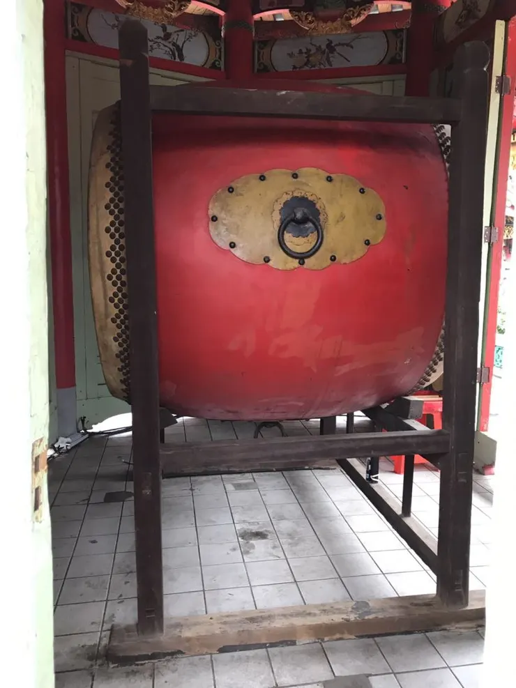 龍山寺鼓樓裡的獨木大鼓(圖片來源：台博館)