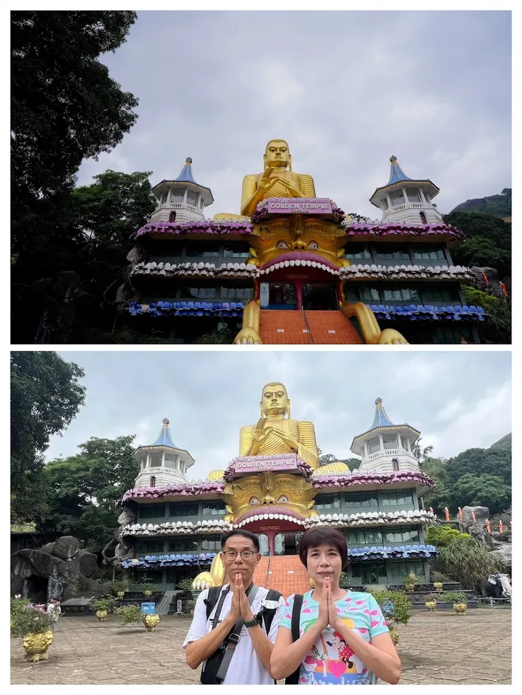 金佛寺獅子口造型的入口牙齒最醒目，這裡面是一座博物館。