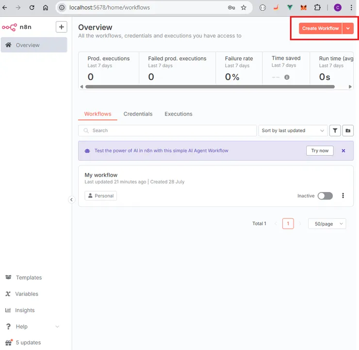 點選右上角建立新的流程