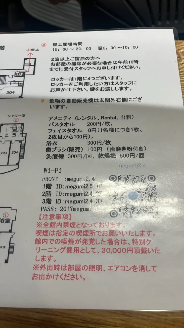 當然整間民宿都是不能吸菸的。