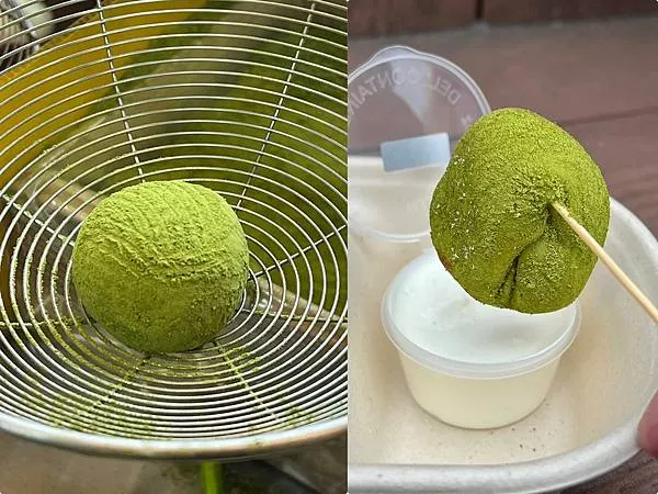 *(淡水美食)七小妞沾醬麻糬~抹茶沾醬、紫薯沾醬、豆乳沾醬~