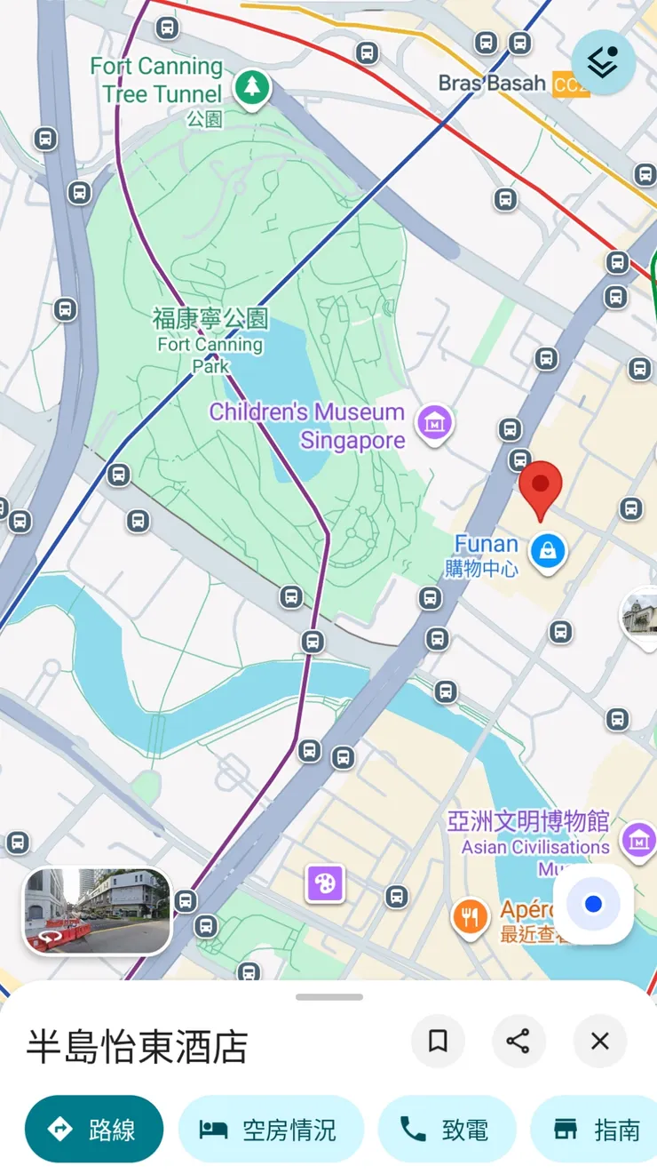 紅色標示是酒店