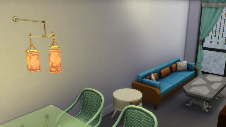 客廳和飯廳這面牆非常普通,只是灰色水泥牆。