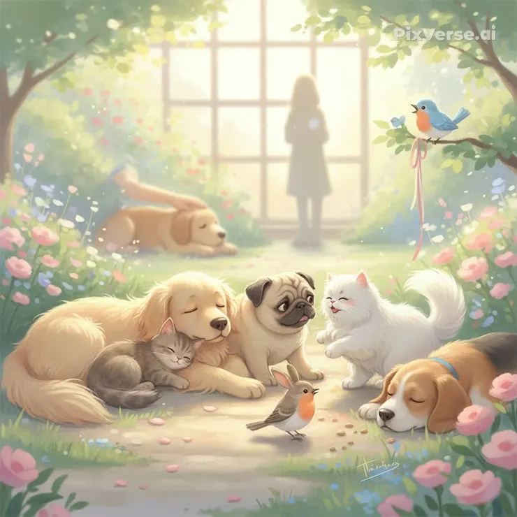 【輕語咖啡館🐾】：你突然收到了一封信，是資助身為孤兒的你長大的、沒有血緣關係的奶奶寄來給你的。  由於年歲以大，她決定將自己一直在經營的「輕語咖啡館」以及店貓，三花貓「露娜」（♀）以及邊境牧羊犬「雷歐」（♂）託付給你，自己要接受兒子孫兒的好意，去其他地方居住了。  當你來到繼承的咖啡館時，意外的發現自己忽然有了能聽懂動物們説話的能力。 從今以後一段雖然不平凡，但溫馨熱鬧、可愛的咖啡館生活即將展開。