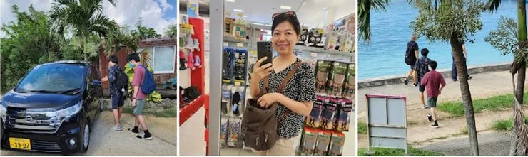 左圖：在宮古島自駕成了這趟旅遊的難忘回憶之一。右圖是宮古島的絕美海景 