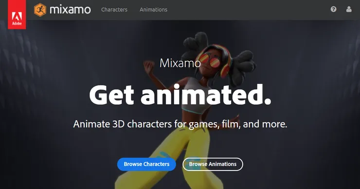 Mixamo 首頁