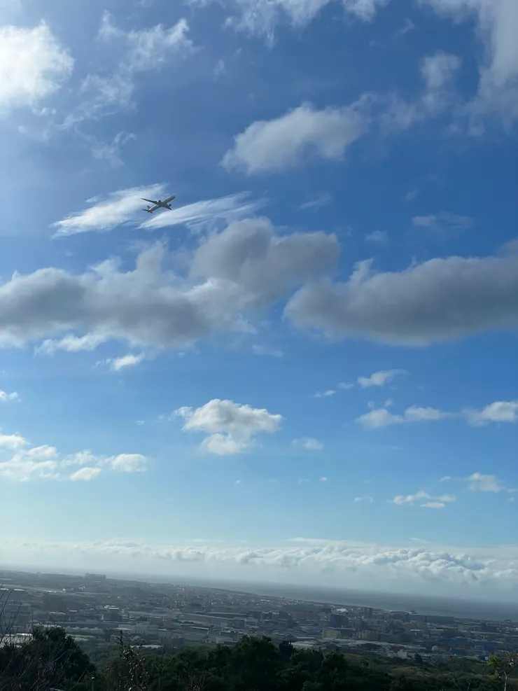 此為從大古山步道公園拍到的飛機景觀照。