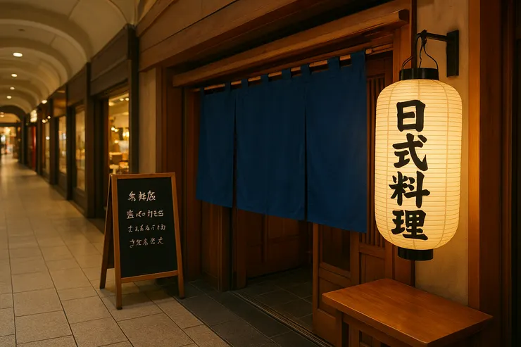 夢中的日式料理店更像是在路衝的巷底位置 - ChatGPT