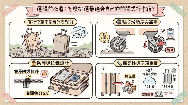 選購前必看：怎麼挑選最適合自己的前開式行李箱？